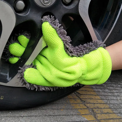 Chenille Double-sided Car Wash Gloves for Cleaning
